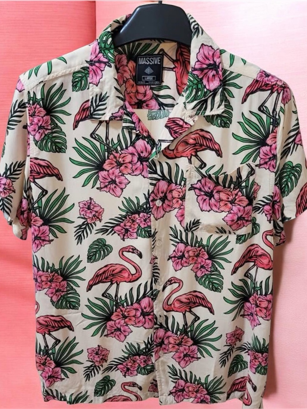 Hawaiian Shirt With Pink Flamingos